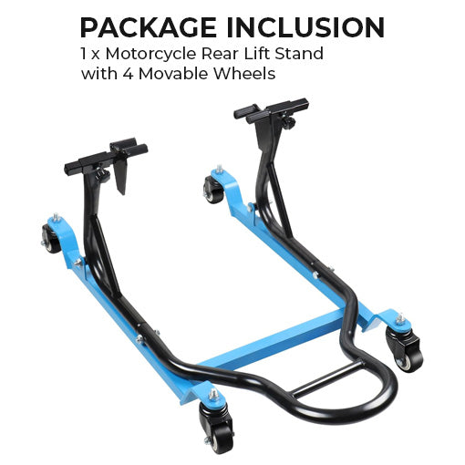 Motorcycle Rear Lift Stand with 4 Movable Wheels