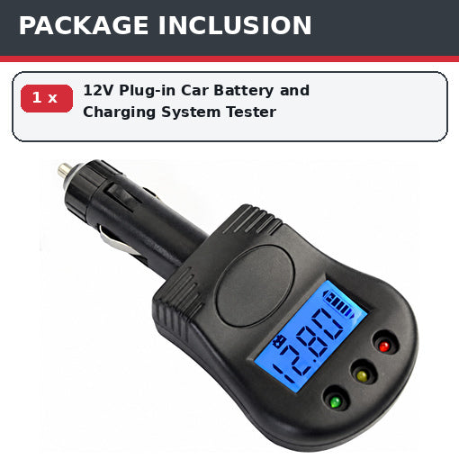 12V Plug-in Car Battery and Charging System Tester