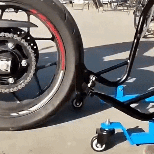 Motorcycle Rear Lift Stand with 4 Movable Wheels