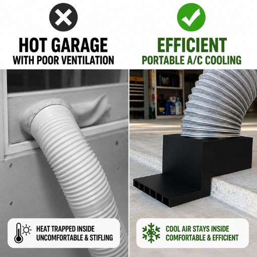 Portable AC Garage Door Vent Kit