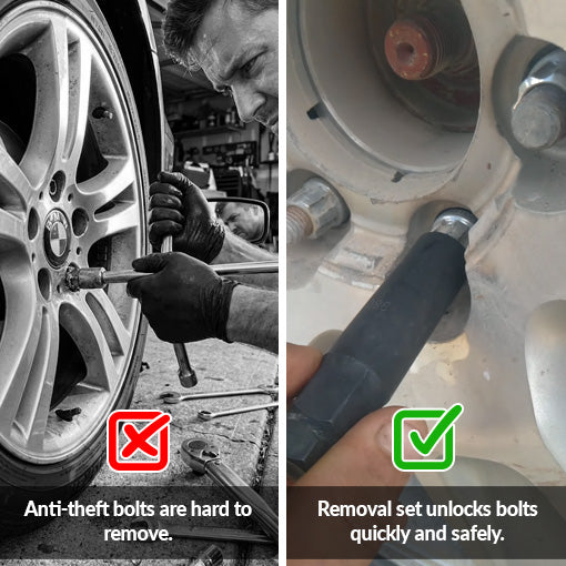 Anti-Theft Wheel Locking Bolt Nut Key Kit