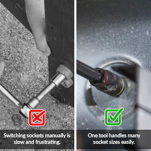 Heavy Duty Quad Socket Impact Flip Socket Set