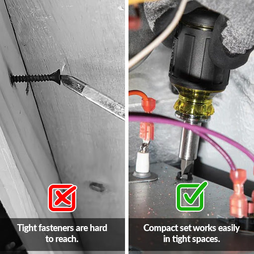 Compact Tight-Space Ratchet & Multi-Bit Tool Set