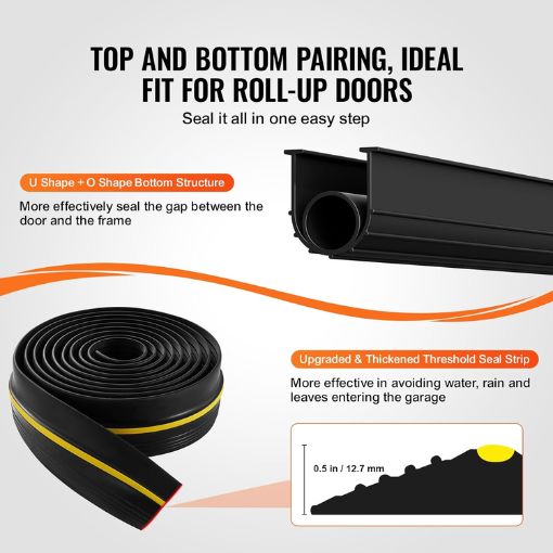 16 FT Garage Door Threshold and Bottom Seals Kit