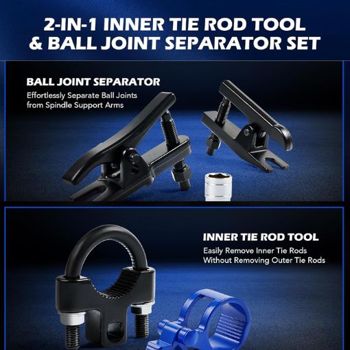 2-in-1 Inner Tie Rod End Tool & Ball Joint Separator Set