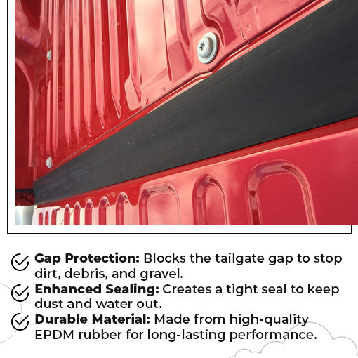 Tailgate Gap Cover with Sidewall Taper Seal