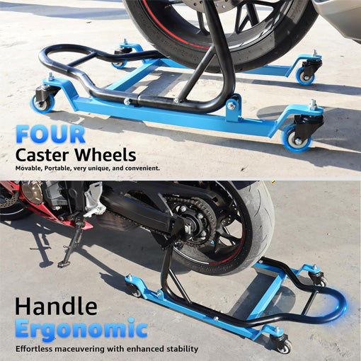 Motorcycle Rear Lift Stand with 4 Movable Wheels
