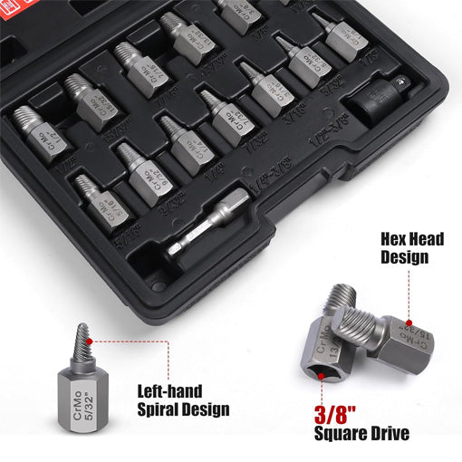 Easy Out Broken Head Bolt Screw Cap Extractor Kit