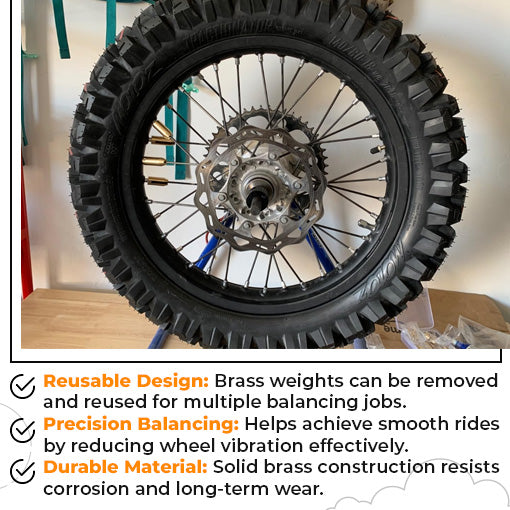 Universal Motorcycle Reusable Brass Wheel Spoke Balance Weights Refill