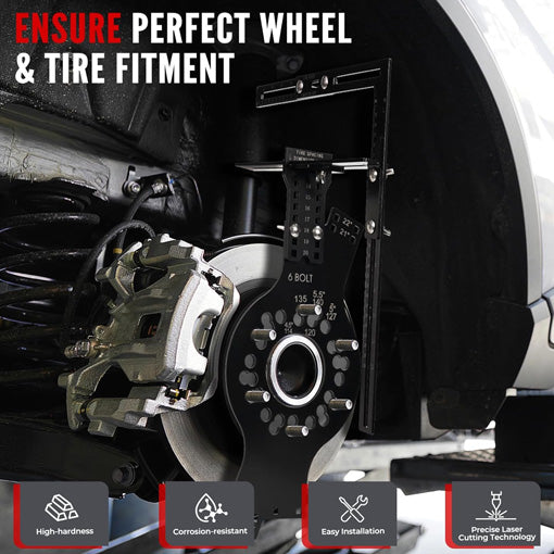 Wheel Fitment Tool with Tire Size Attachment