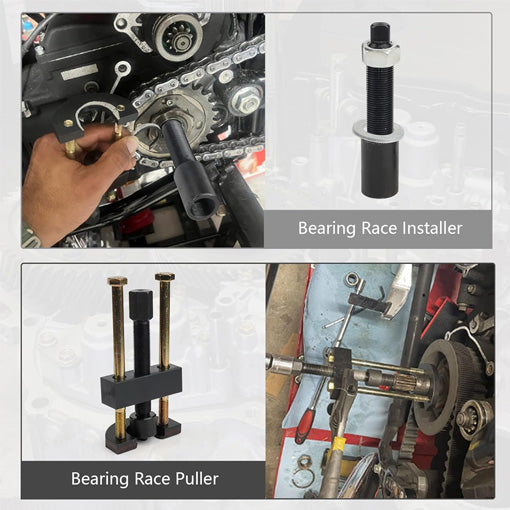 Motorcycle Transmission Mainshaft Bearing Inner Race Puller and Installer Set