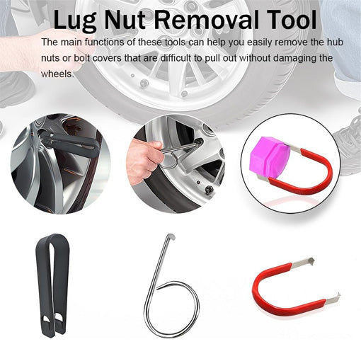 Wheel Lug Nut Cap Cover & Center Cap Removal Tool Set