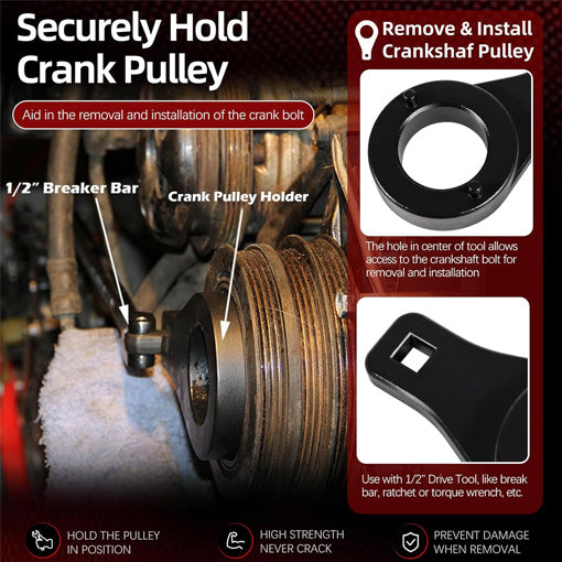 Harmonic Damper Pulley Holding Tool for Toyota 3.4L V6 Engines