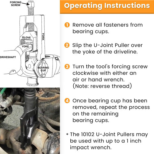 Heavy Duty U Joint Press and Removal Tool (For Class 6-8 Trucks)