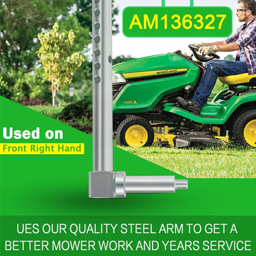 Front and Rear Mower Deck Gage Wheel Arm