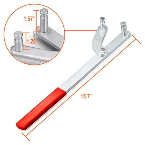 Universal Pulley Holder Wrench with Interchangeable Pins