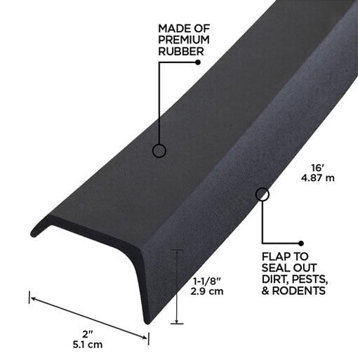 Garage Door Bottom Rubber Seal Set (with Nails)