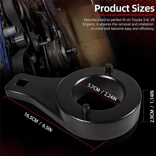 Harmonic Damper Pulley Holding Tool for Toyota 3.4L V6 Engines