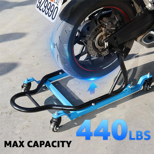 Motorcycle Rear Lift Stand with 4 Movable Wheels