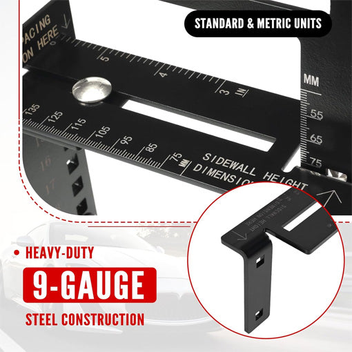 Wheel Fitment Tool with Tire Size Attachment