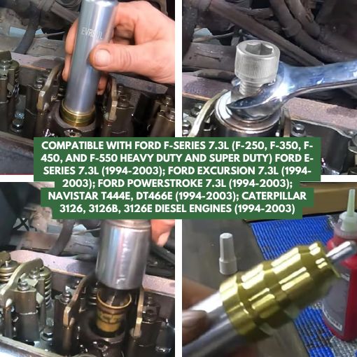 Injector Sleeve Cup Removal Installation Tool for Ford Diesel Engines