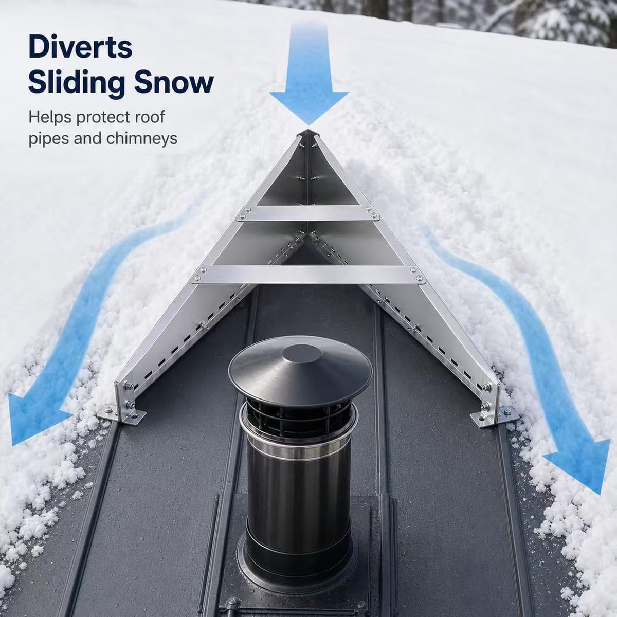 Roof Chimney Snow Splitter