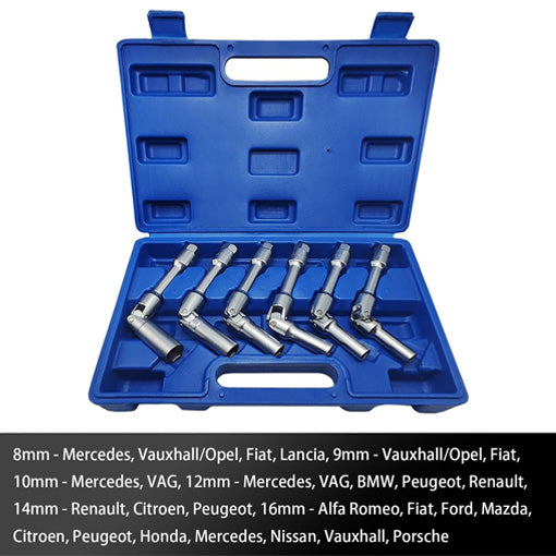 Universal Joint Extra Long Glow Plug Socket Set