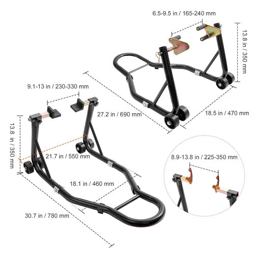 Motorcycle Front and Rear Combo Stand Lift