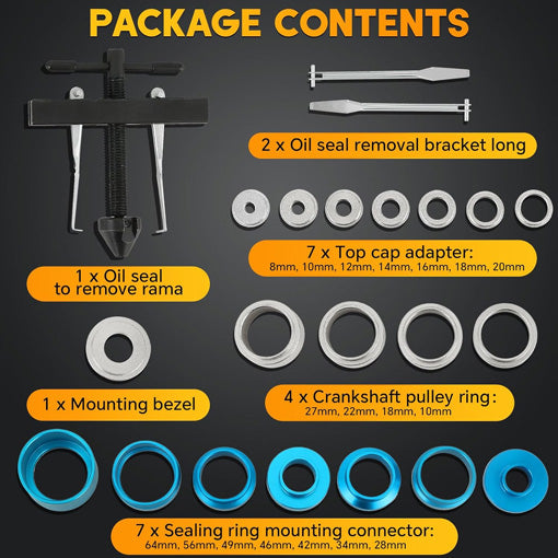 Multi-Size Crankshaft & Camshaft Oil Seal Installer and Remover Kit