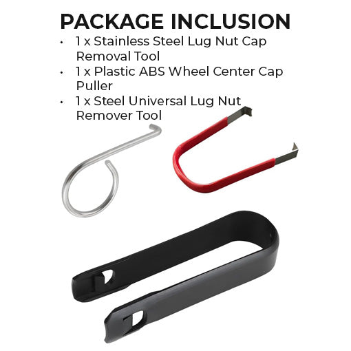Wheel Lug Nut Cap Cover & Center Cap Removal Tool Set