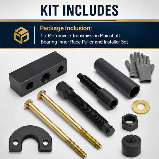 Motorcycle Transmission Mainshaft Bearing Inner Race Puller and Installer Set