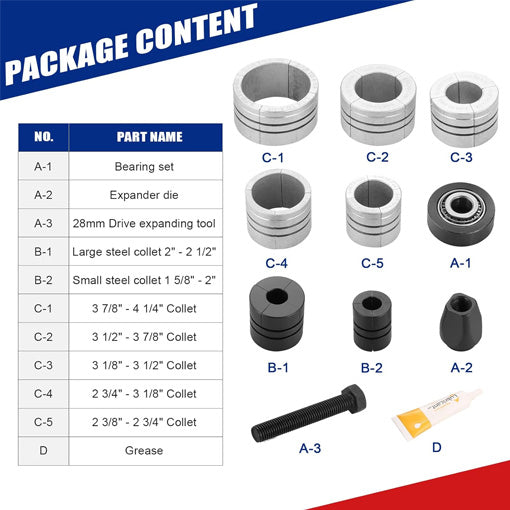 Exhaust Pipe Expander Tool Set
