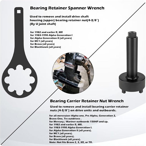 Bearing Carrier Nut Tool & Drive Spanner Wrench