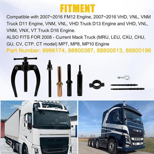 Injector Nozzle/Cup/Sleeve/Tube Remover & Installer Set For Volvo Truck