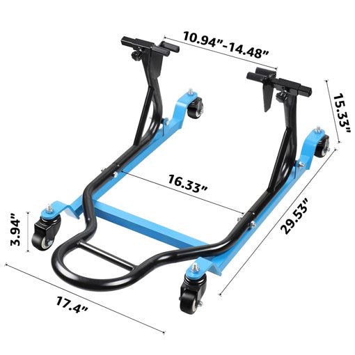 Motorcycle Rear Lift Stand with 4 Movable Wheels