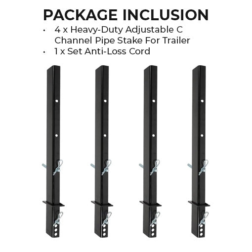 Heavy-Duty Adjustable C Channel Pipe Stake For Trailer