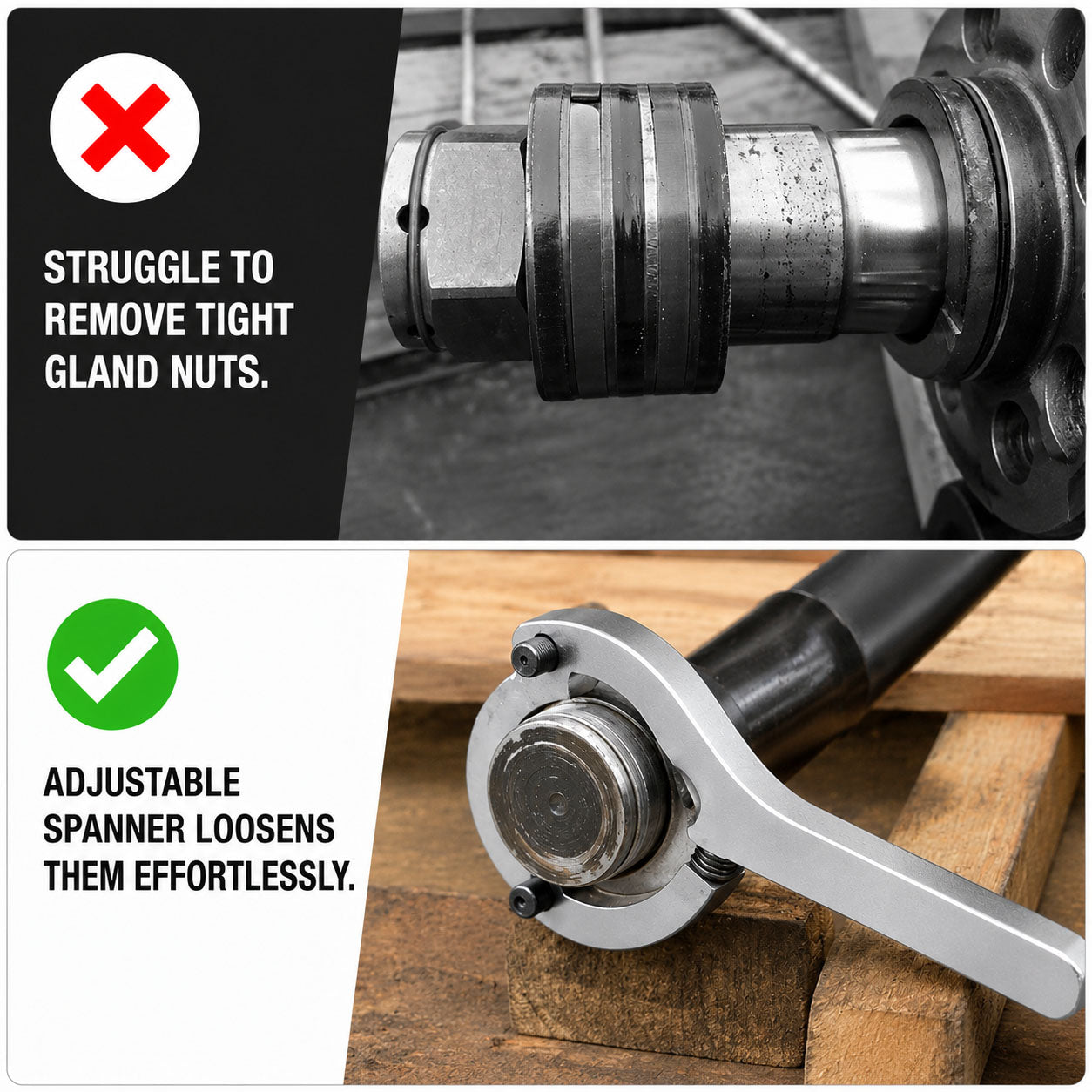 Heavy-Duty Hydraulic Cylinder Spanner Wrench