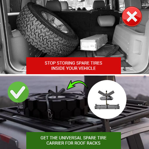 Universal Spare Tire Carrier for Roof Racks
