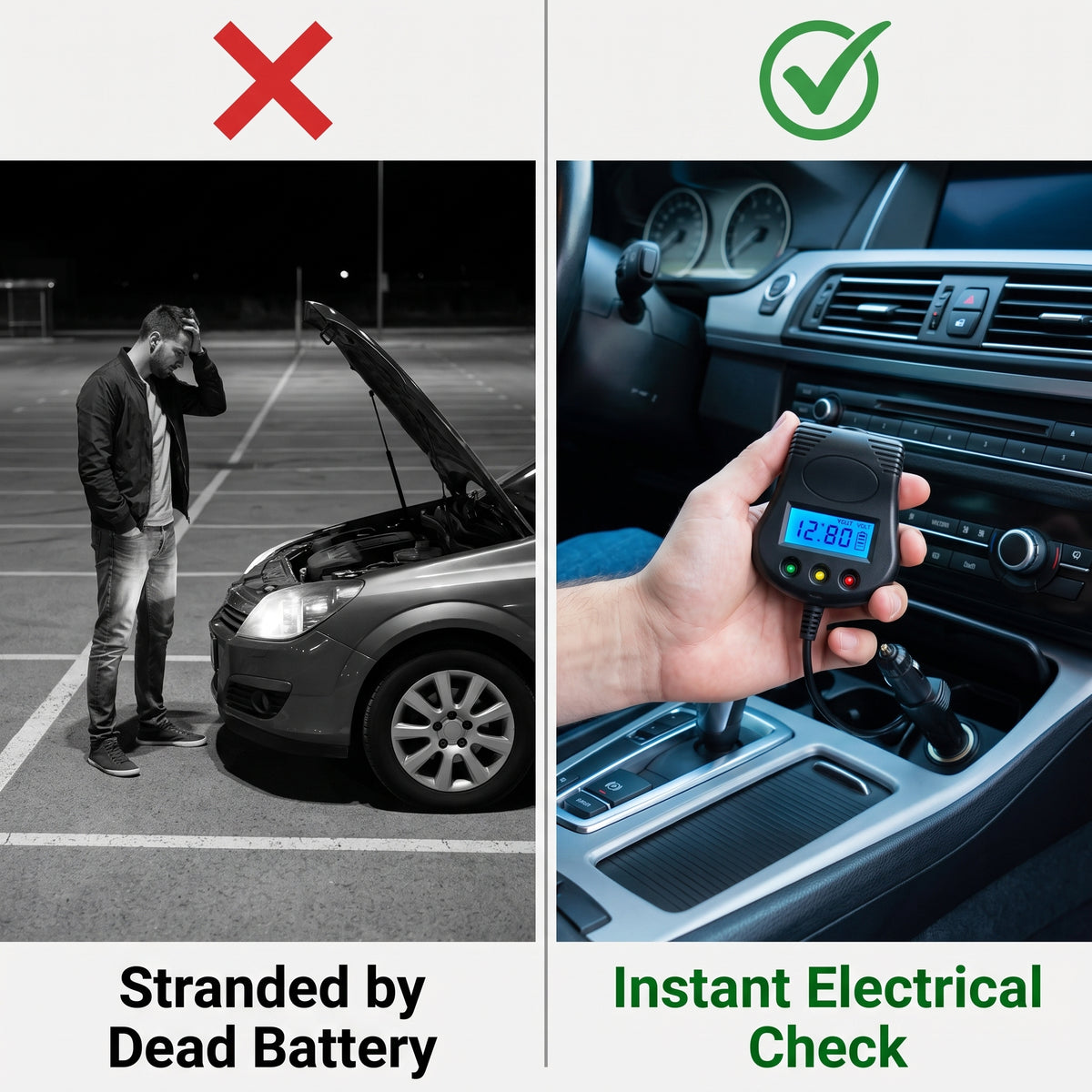 12V Plug-in Car Battery and Charging System Tester