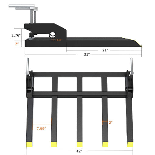 Tractor Clamp-On Debris Fork