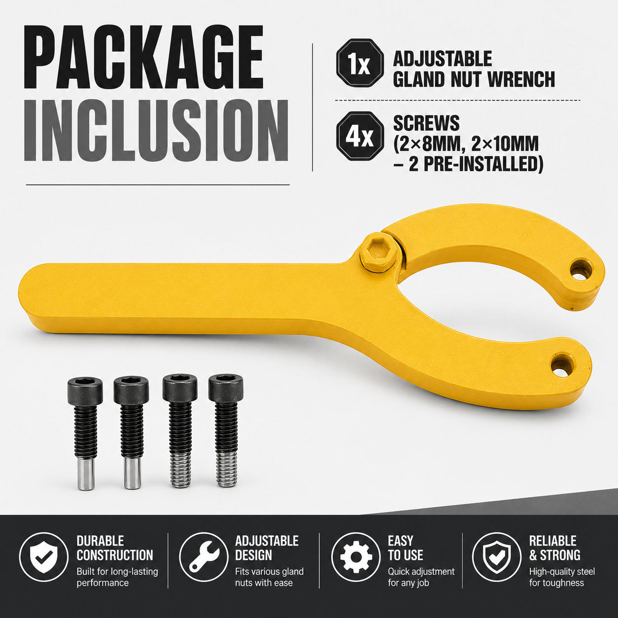 Heavy-Duty Hydraulic Cylinder Spanner Wrench