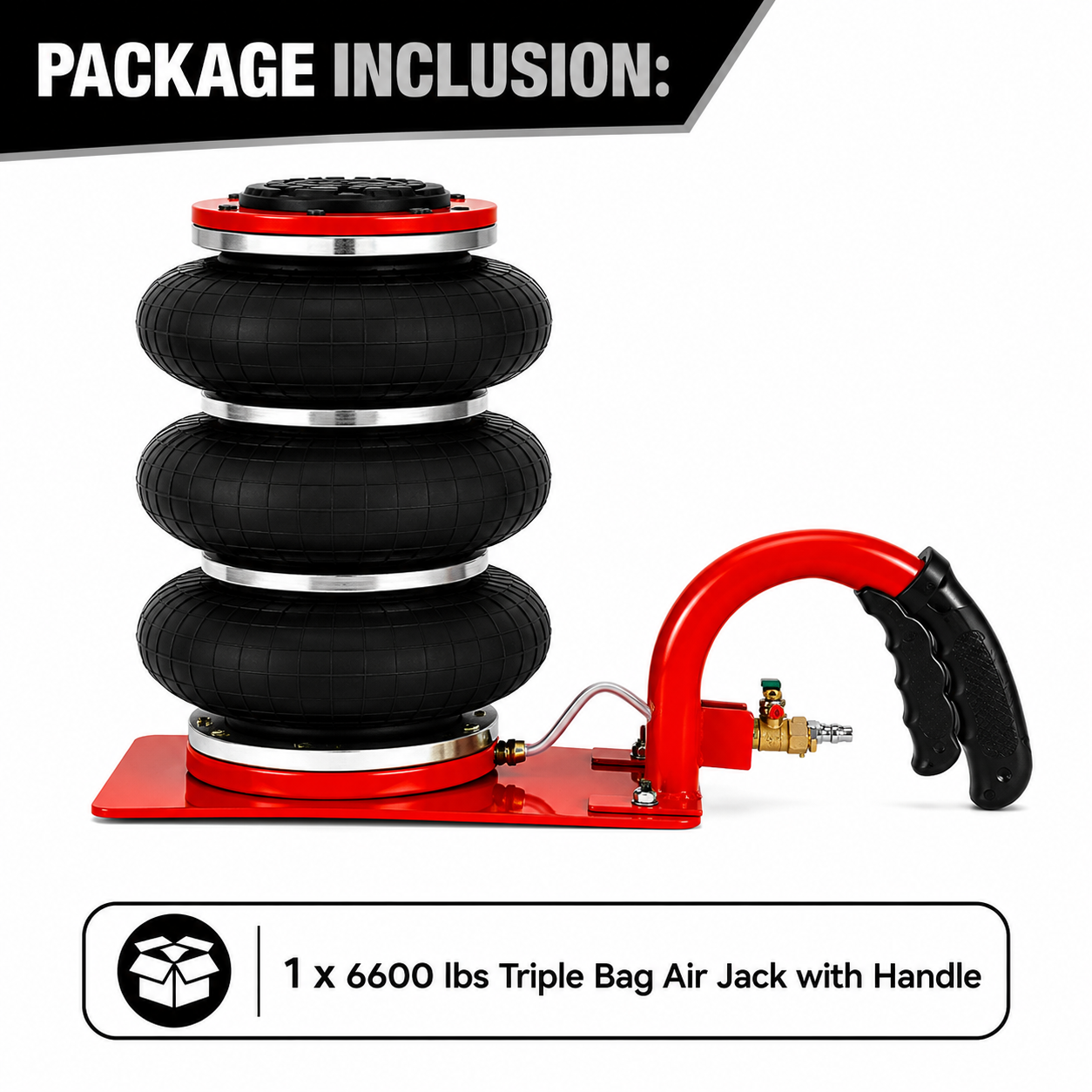 6600 lbs Triple Bag Air Jack with Handle