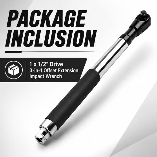 1/2" Drive 3-in-1 Offset Extension Impact Wrench
