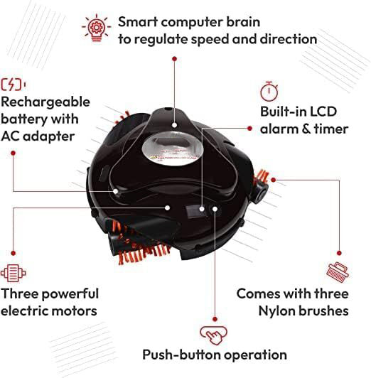 Automatic Grill Cleaning Robot with Nylon Brushes