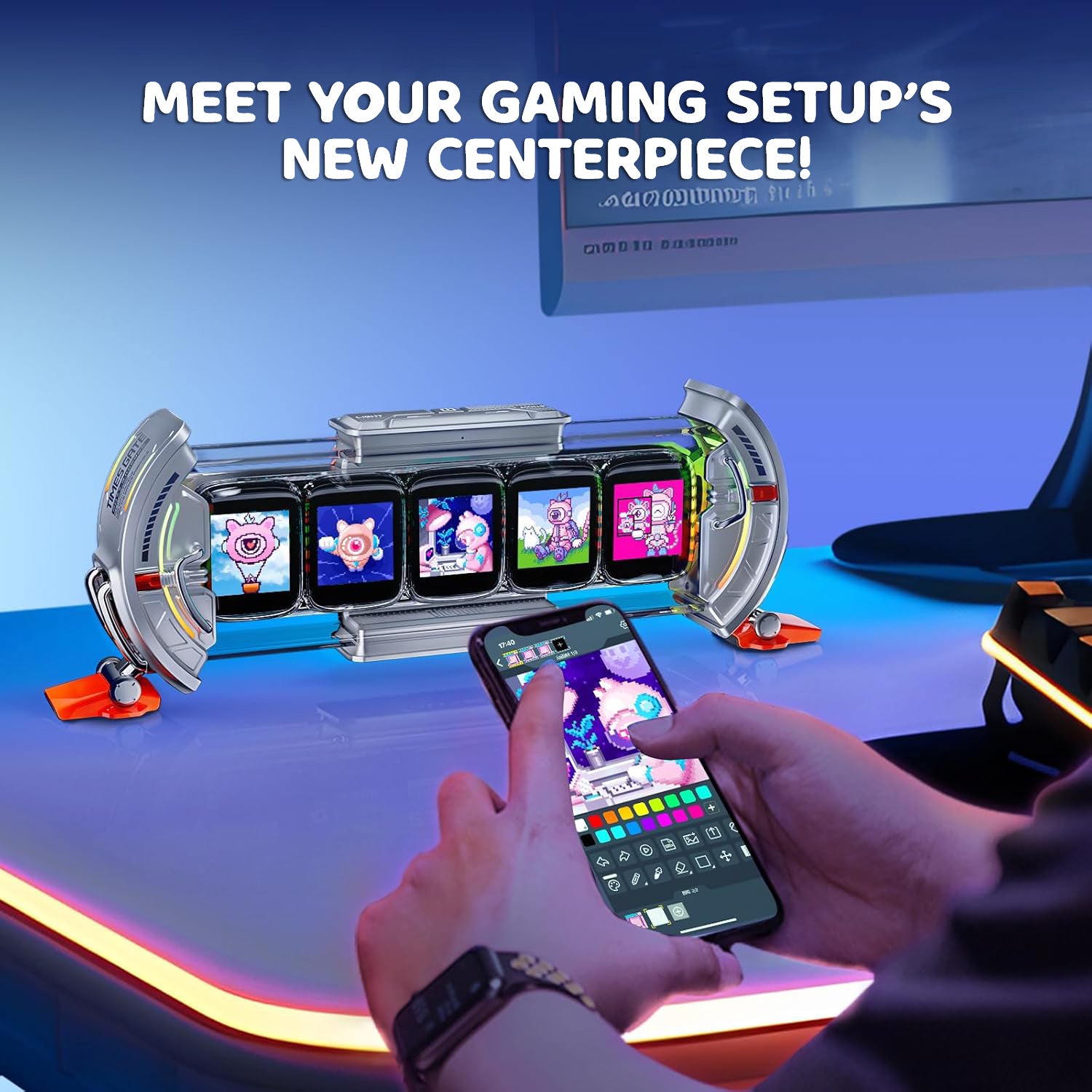 Gaming Setup Digital Clock with Smart APP Control