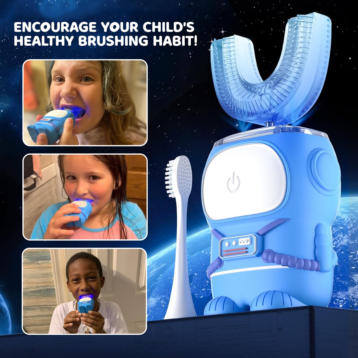Ultrasonic Kid's U-Shaped Electric Toothbrush