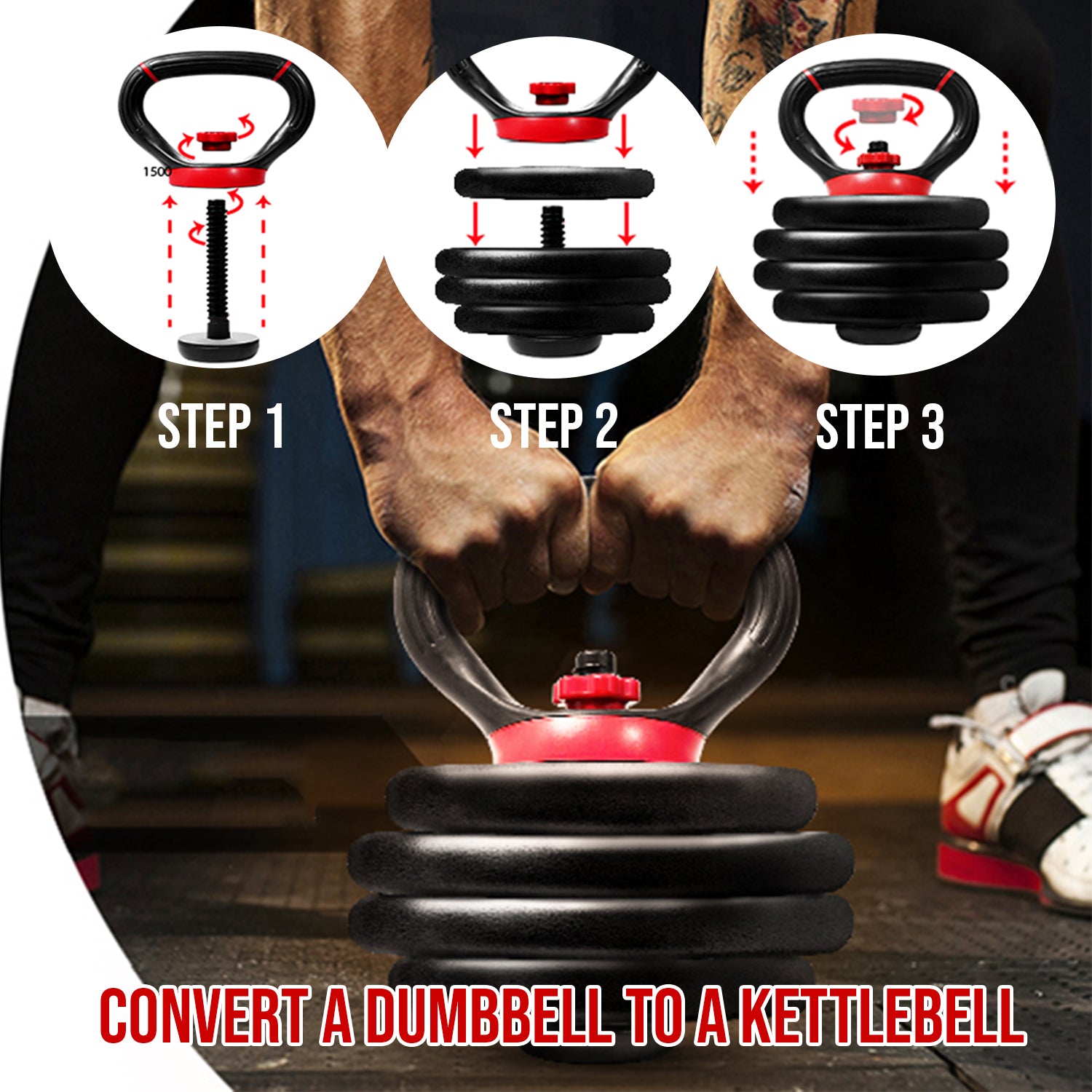 Adjustable Kettlebell Handle for Weight Plates
